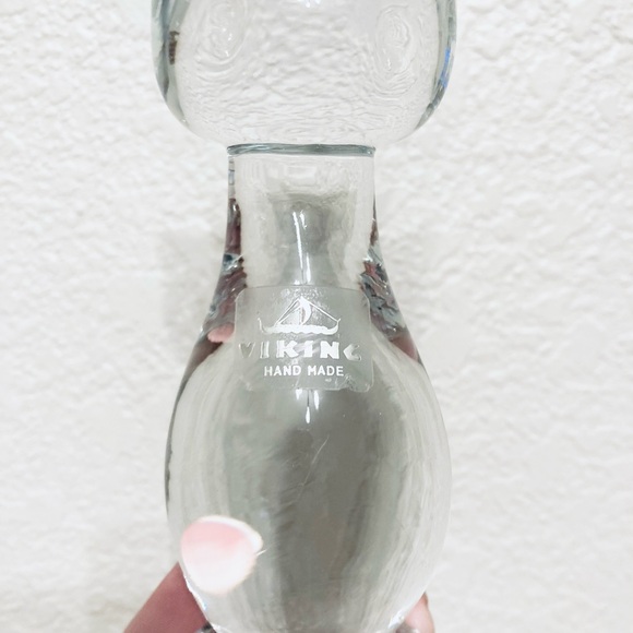 Vintage Viking Rainbow Glass MCM Crystal Cat Figure 5.75” Paperweight Figurine - Picture 6 of 9